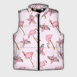 Мужской жилет Розовый фламинго, цвет: 3D-черный