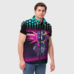 Мужской жилет НЕОНОВЫЙ ГОНЩИК, цвет: 3D-светло-серый — фото 2