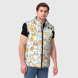Мужской жилет Милые корги, цвет: 3D-черный — фото 2