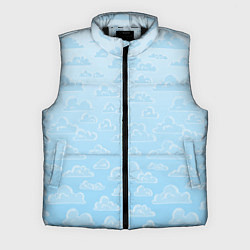 Мужской жилет Очень светлые голубые облака, цвет: 3D-черный