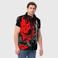 Мужской жилет CYBERPUNK 2077 SAMURAI, цвет: 3D-светло-серый — фото 2