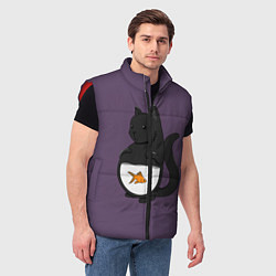 Мужской жилет Довольный кот, цвет: 3D-красный — фото 2