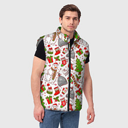 Мужской жилет Новогодний фон, цвет: 3D-светло-серый — фото 2