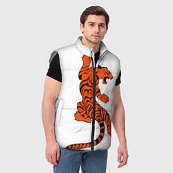 Мужской жилет Тигр, цвет: 3D-светло-серый — фото 2