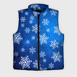 Мужской жилет Новый Год Снежинки, цвет: 3D-черный