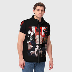 Мужской жилет Магическая битва коллаж, цвет: 3D-красный — фото 2