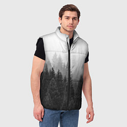 Мужской жилет Туманный лес, цвет: 3D-черный — фото 2