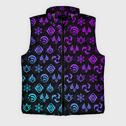 Мужской жилет GENSHIN IMPACT NEON, цвет: 3D-светло-серый