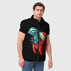 Мужской жилет Among Us Aliens, цвет: 3D-черный — фото 2