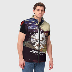 Мужской жилет CYBERPUNK 2077 CITY, цвет: 3D-красный — фото 2