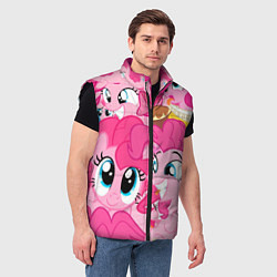 Мужской жилет Pinkie Pie pattern, цвет: 3D-черный — фото 2