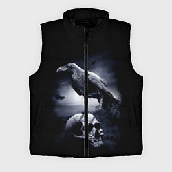 Мужской жилет ЧЕРЕП И ВОРОН, цвет: 3D-черный