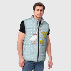 Мужской жилет Утка и утята, цвет: 3D-черный — фото 2