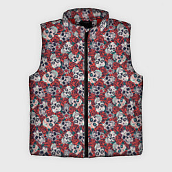 Мужской жилет Черепа в Розах, цвет: 3D-красный