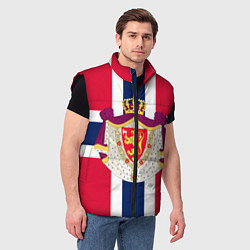 Мужской жилет Норвегия Флаг и герб Норвегии, цвет: 3D-черный — фото 2