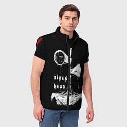 Мужской жилет Сиреноголовый ЧБ Siren Head, цвет: 3D-красный — фото 2