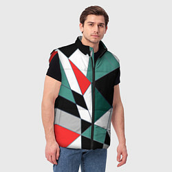 Мужской жилет Абстрактный геометрический, цвет: 3D-красный — фото 2