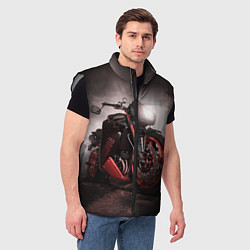 Мужской жилет СУПЕРБАЙК, цвет: 3D-светло-серый — фото 2