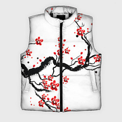 Мужской жилет САКУРА ЦВЕТЁТ И БЛАГАУХАЕТ, цвет: 3D-черный
