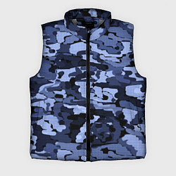 Мужской жилет Синий камуфляж в клетку, цвет: 3D-светло-серый
