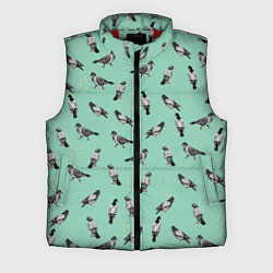 Мужской жилет Голуби на зеленом, цвет: 3D-красный