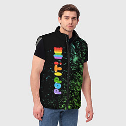 Мужской жилет Поп Ит - Мишка - Взрыв По вертикали, цвет: 3D-светло-серый — фото 2