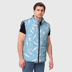 Мужской жилет Чайки в небе паттерн, цвет: 3D-светло-серый — фото 2