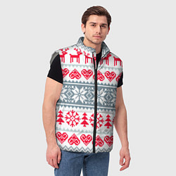 Мужской жилет Вязаный рисунок, цвет: 3D-светло-серый — фото 2