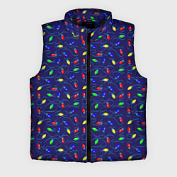 Мужской жилет Разноцветные Лампочки, цвет: 3D-черный