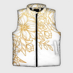 Мужской жилет Золотые цветы на белом