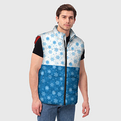 Мужской жилет Светло-Тёмные Снежинки, цвет: 3D-красный — фото 2