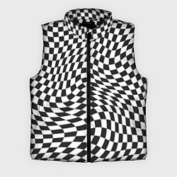 Мужской жилет Черно-белая клетка Black and white squares, цвет: 3D-черный
