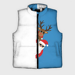 Мужской жилет Крутые Санта и Олень, цвет: 3D-черный