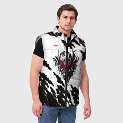 Мужской жилет Берсерк маска с красными глазами, цвет: 3D-светло-серый — фото 2