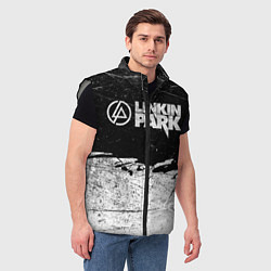 Мужской жилет Линкин Парк Лого Рок ЧБ Linkin Park Rock, цвет: 3D-светло-серый — фото 2
