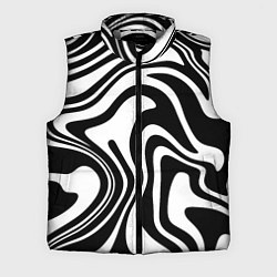 Мужской жилет Черно-белые полосы Black and white stripes, цвет: 3D-светло-серый