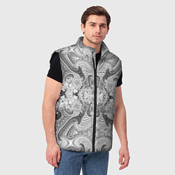 Мужской жилет Черно-белый абстрактный узор, цвет: 3D-черный — фото 2