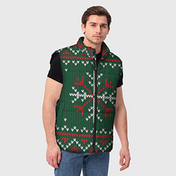 Мужской жилет Knitted Snowflake Pattern, цвет: 3D-черный — фото 2