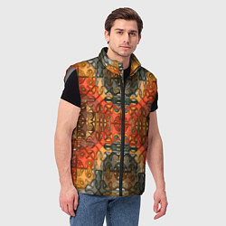 Мужской жилет Коллекция Фрактальная мозаика Оранжевый, цвет: 3D-светло-серый — фото 2