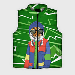 Мужской жилет Крутой Тигр фурри на стиле, цвет: 3D-светло-серый