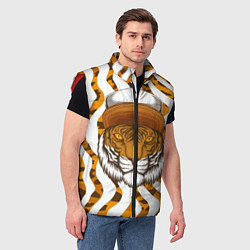 Мужской жилет Тигр в кепке, цвет: 3D-красный — фото 2