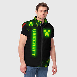 Мужской жилет MINECRAFT NEON LOGO CREEPER, цвет: 3D-красный — фото 2