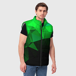 Мужской жилет Изумрудный Зеленый Геометрия, цвет: 3D-светло-серый — фото 2