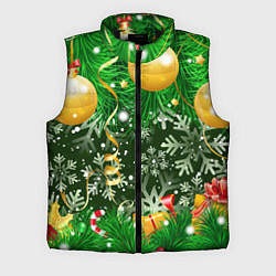 Мужской жилет Новогоднее Настроение Елка, цвет: 3D-черный
