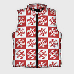 Мужской жилет Шахматные Снежинки, цвет: 3D-черный