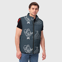 Мужской жилет Санта у елочки, цвет: 3D-красный — фото 2