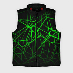 Мужской жилет ЯДОВИТЫЕ ЛИНИИ ЗЕЛЕНЫЙ ГЕОМЕТРИЯ, цвет: 3D-красный
