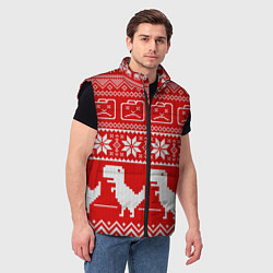Мужской жилет Вязаный принт, цвет: 3D-черный — фото 2