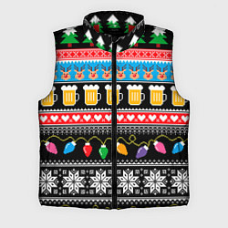 Мужской жилет Новогодний пивной узор