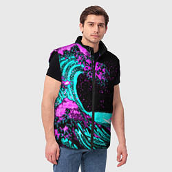 Мужской жилет НЕОНОВАЯ ЯПОНИЯ, ВОЛНА, ФУДЗИЯМА NEON JAPAN, цвет: 3D-черный — фото 2
